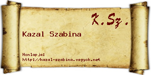 Kazal Szabina névjegykártya