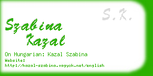 szabina kazal business card